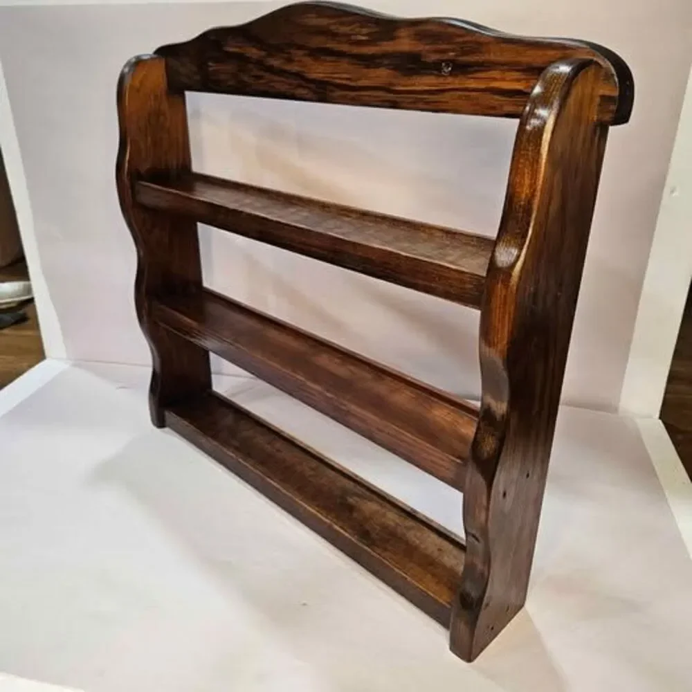 Vintage 3-Tier Wooden Wall Shelf